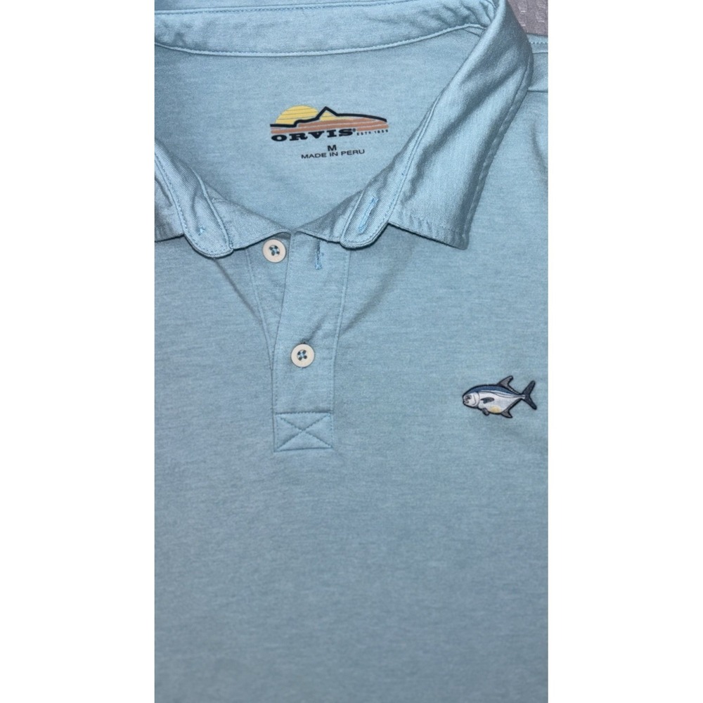 Orvis D Stewart Mens Angler Polo Shirt Fishing Outdoor Preppy Size M 0025